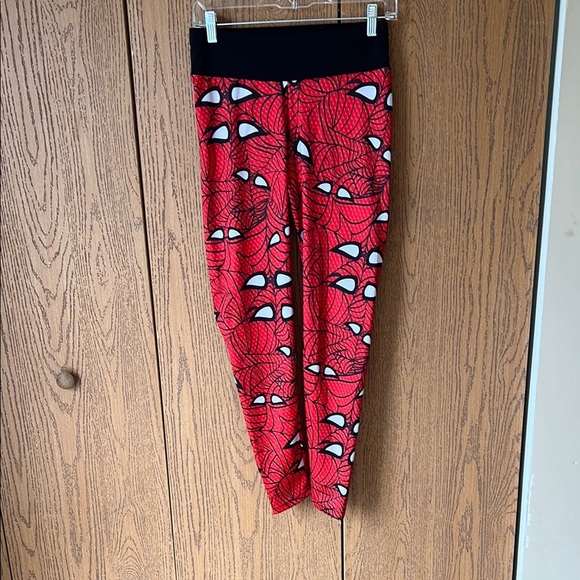 None Pants - Spiderman Black and Red Leggings Size Small